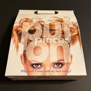 NWT Put On Pieces HairUWear Hair Clip On Comb Extension Curly Dark Brown